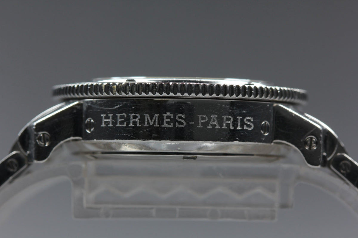 HERMES Clipper Diver Chronograph CL2.310 Quartz Black Women's Watch 33mm JAPAN