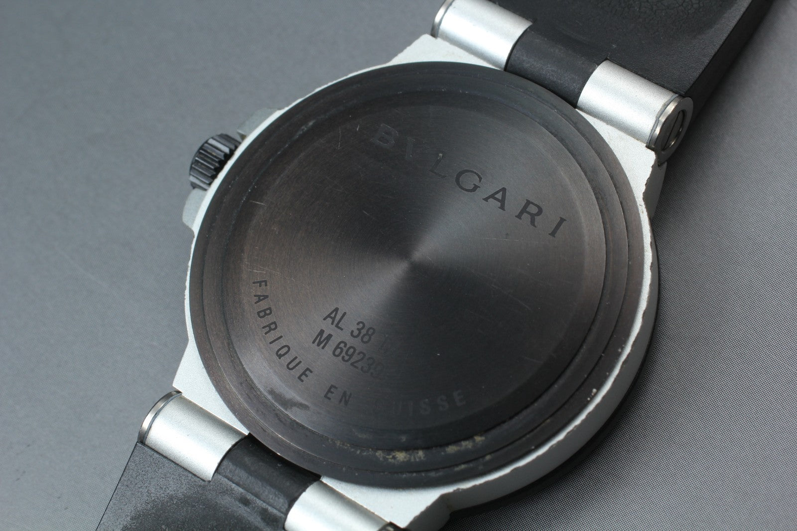 BVLGARI Aluminum AL38TA Silver Dial Date Automatic Men's Watch 38mm JAPAN Exc+5