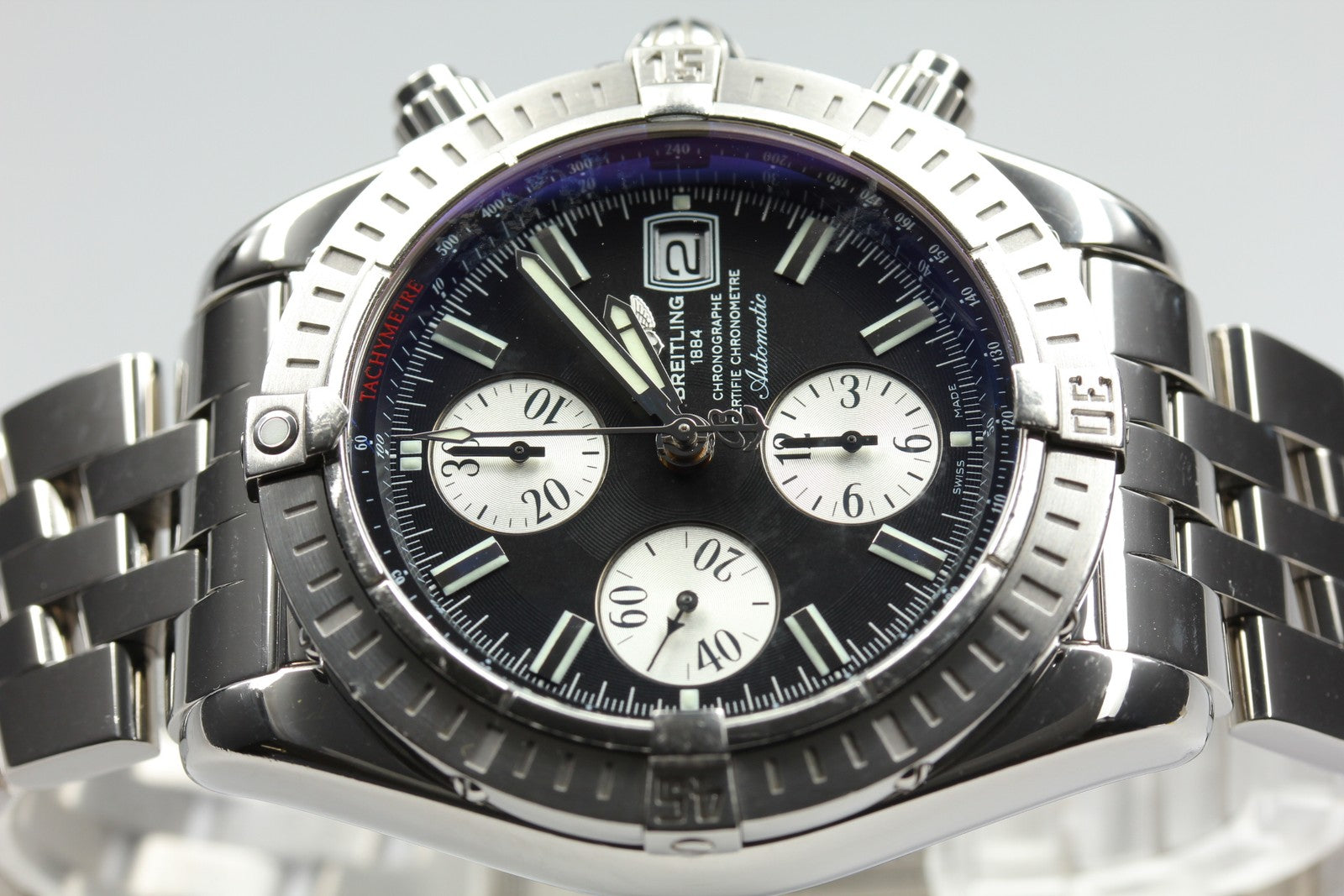 BREITLING Chronomat Evolution A13356 Chronograph Black AT 42mm Men's Watch [Box]