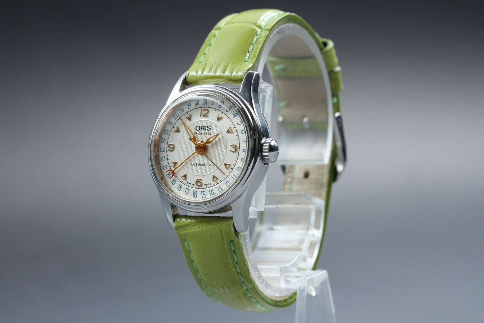 Vintage Oris Pointer Date 7405 Silver Automatic Date 26mm Women's Watch JP Exc+5