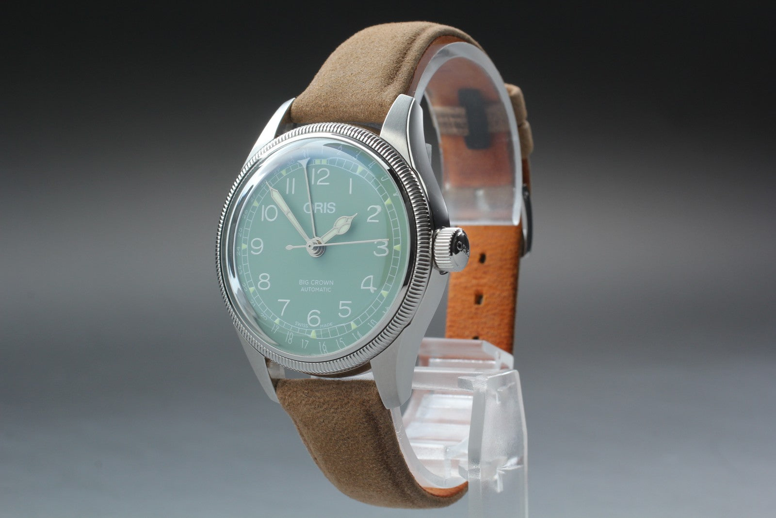 [Near MINT- Box] ORIS Big Crown Pointer Date 7749 Green 35mm AT Unisex Watch