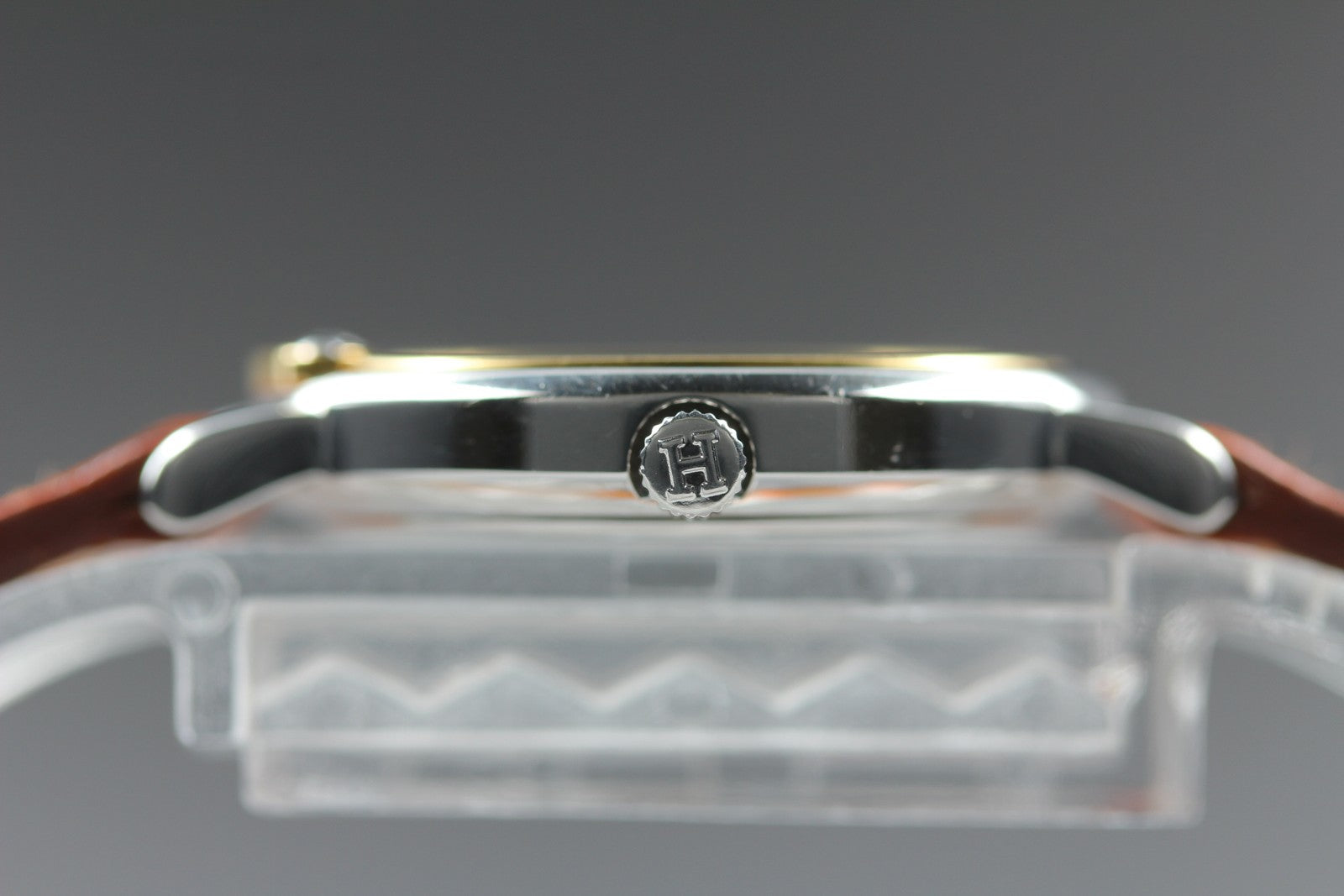 Vintage HERMES Meteor White Dial Orange "E" 24mm Woman's Watch Quartz [w /Box]