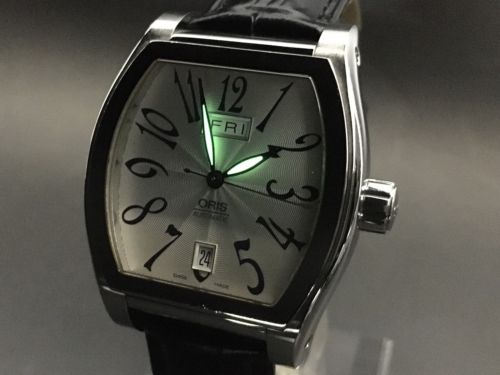 ORIS Miles Day Date 7539 Silver Black 37mm Automatic Men's Watch Japan