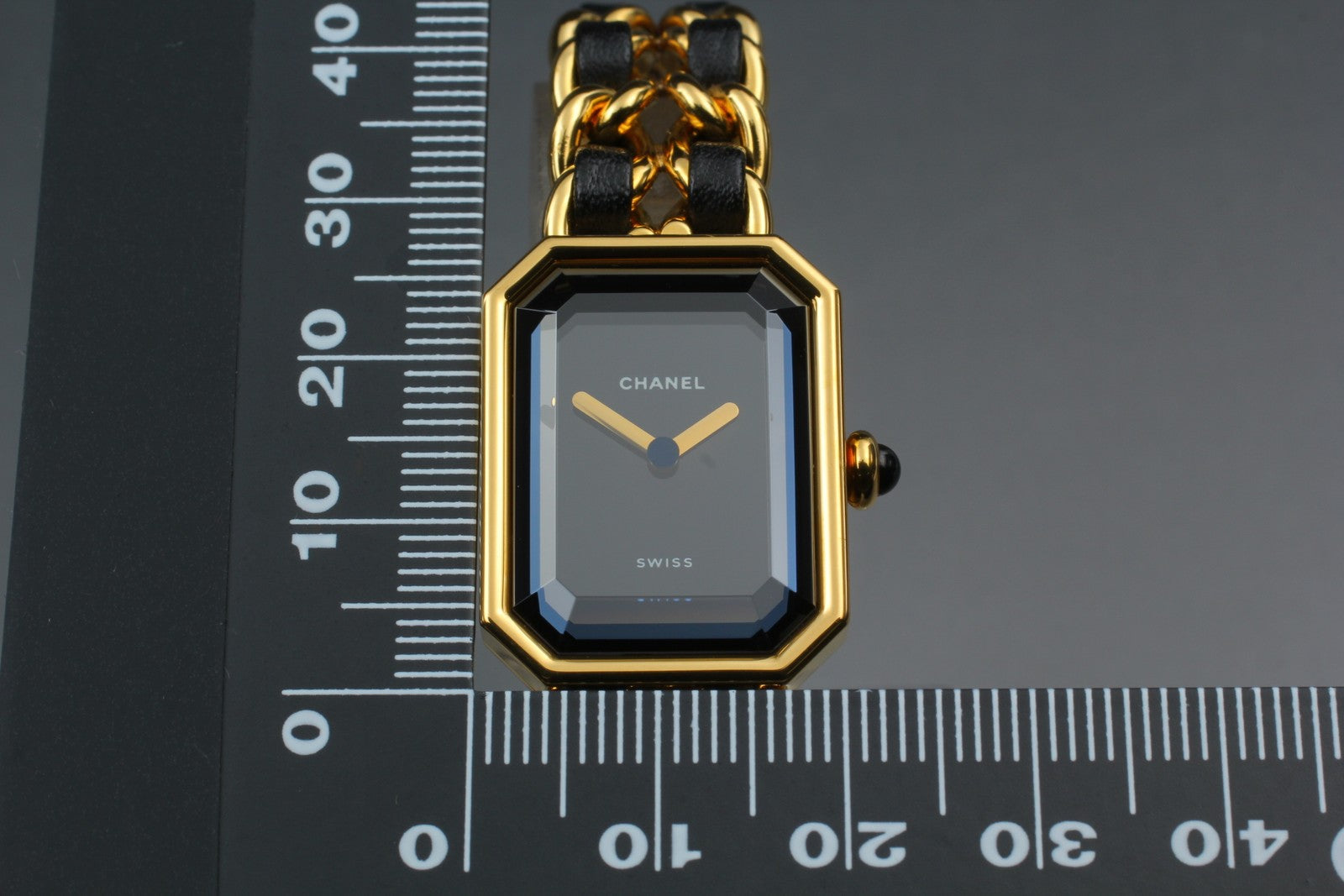 [Exc+5 Box] CHANEL Premiere L Size Black Dial 20mm Gold Quartz Women’s Watch