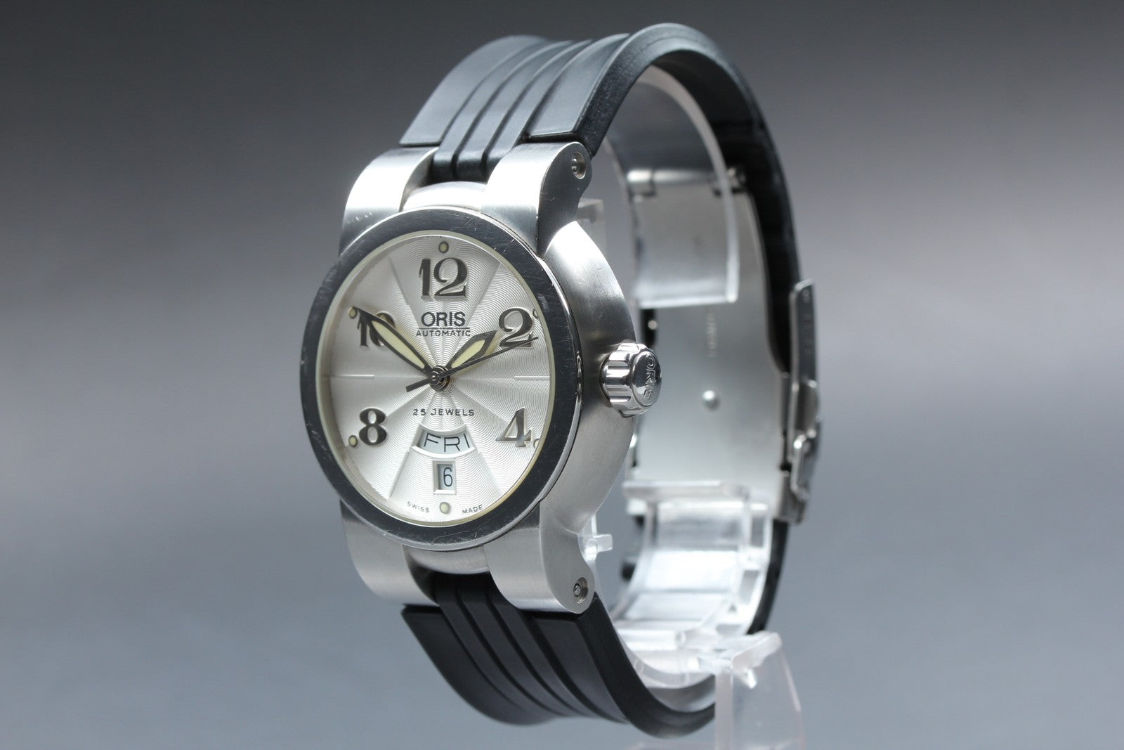 [Exc+5] ORIS TT1 Day Date 7517-41 Automatic 40mm Silver Black Men's Watch JAPAN