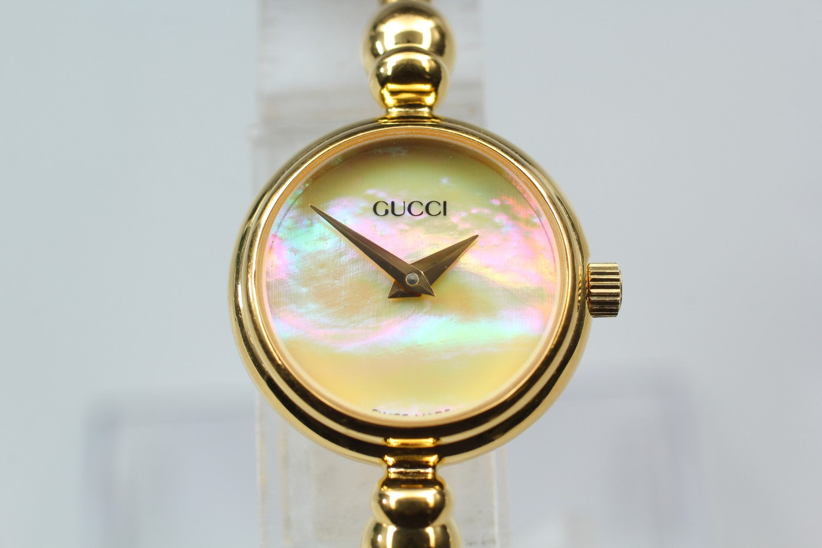 Vintage Gucci 2700.2.L Shell Dial Gold Bangle 19mm Women's Quartz Watch [ Box ]