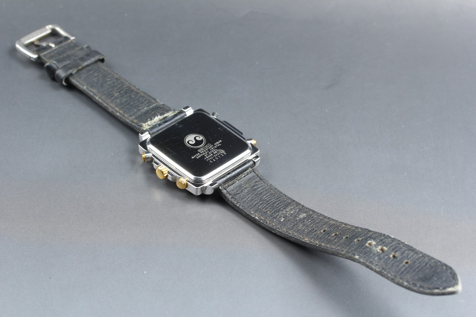 Vintage SEIKO SQ100 7T32-5A20 Monaco Chronograph Quartz Men's Watch 36mm JAPAN