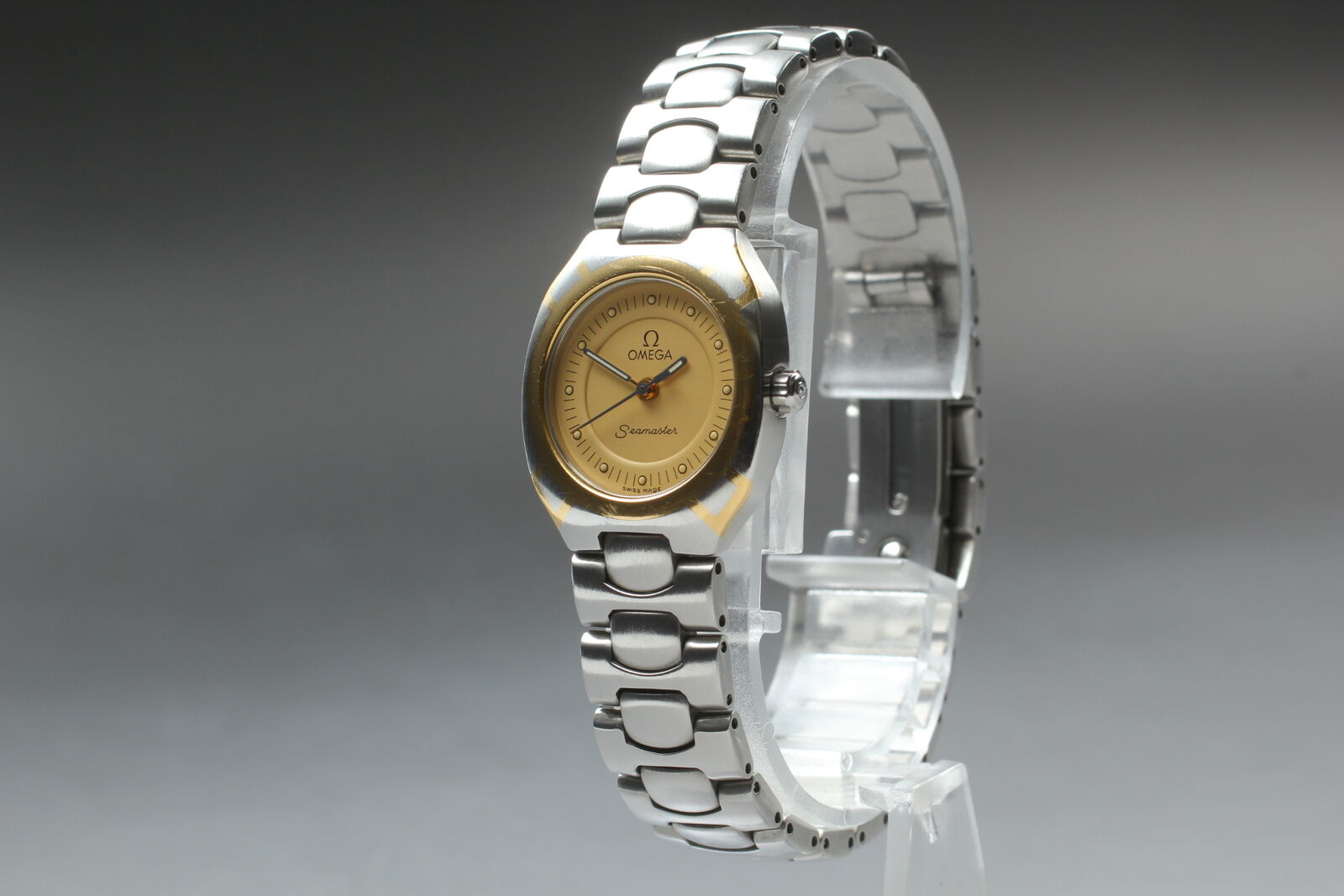 [Near MINT] OMEGA Seamaster Polaris Gold Dial 22mm Woman's Quartz Watch JAPAN