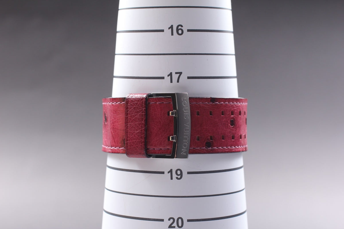 [Near MINT Box] Louis Vuitton Tambour Q1211 Red Brown 28mm Women's Quartz Watch