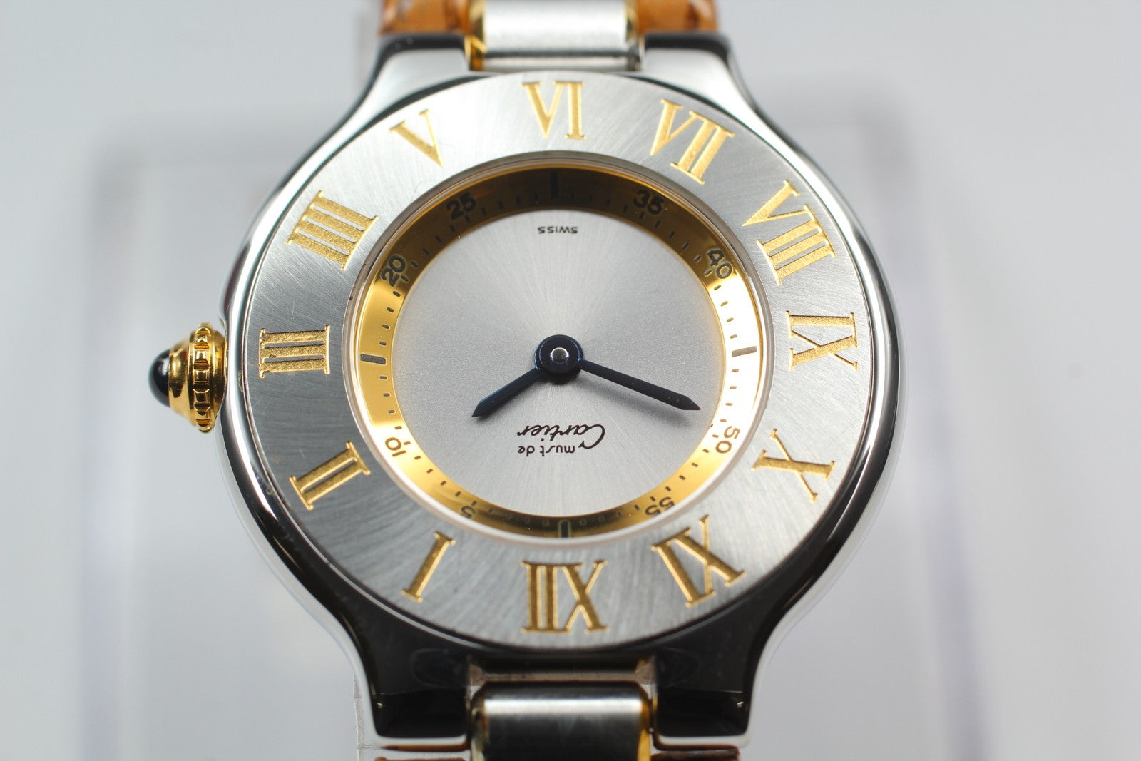 [Near MINT- Box] Cartier Must de Cartier 21 1340 Silver 27mm Women's Qz Watch