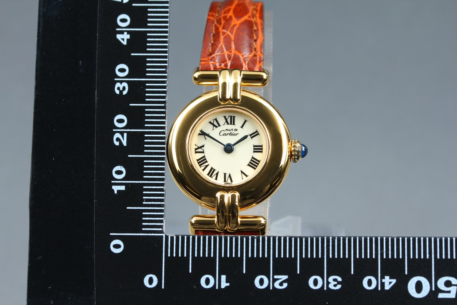 Vintage Cartier Must Colisee Vermeil 590002 Brown 23mm Women's Quartz Watch