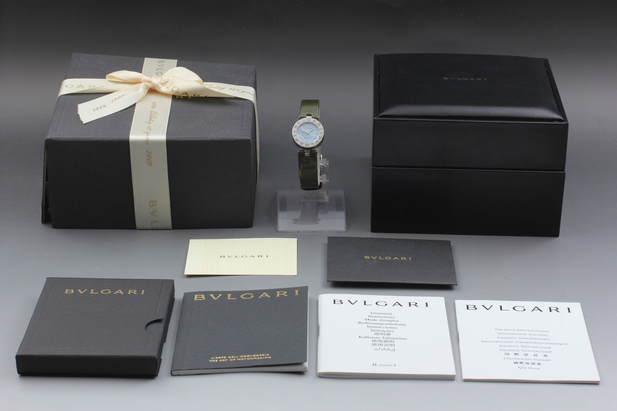 New Batt BVLGARI B-zero1 BZ22S Quartz Blue Dial Women's Watch 22mm JAPAN Box