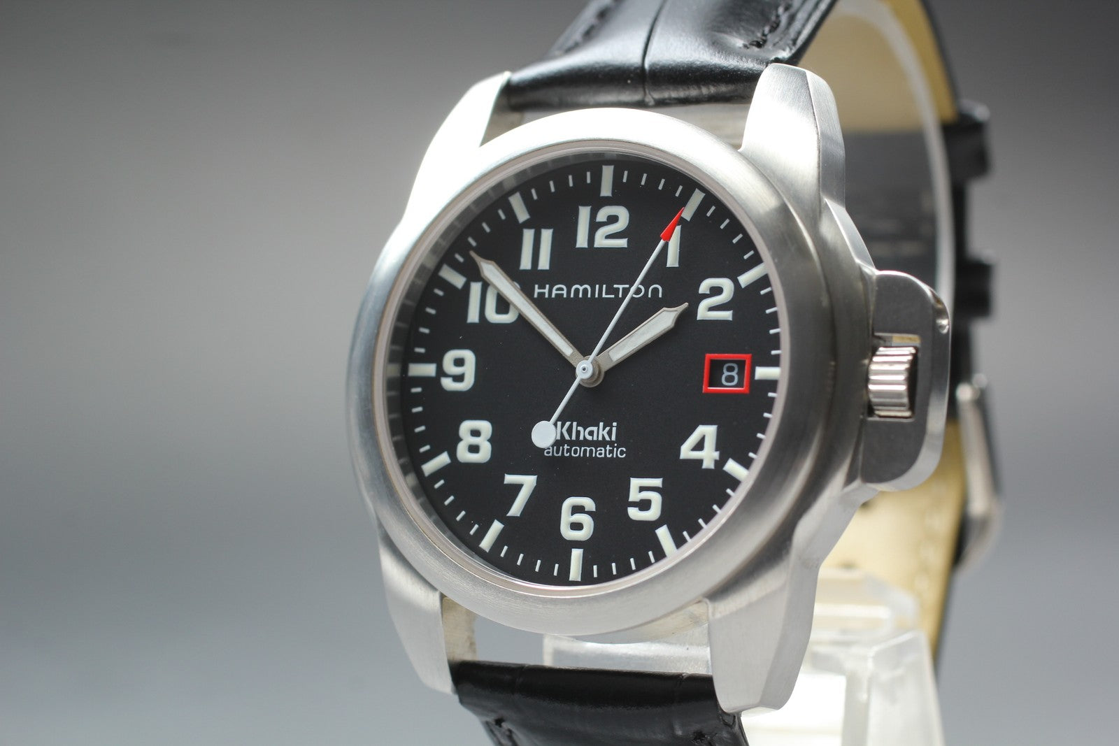 [Exc+5 Box] Hamilton Khaki Date Automatic 6311 Black Silver 40mm Men's Watch