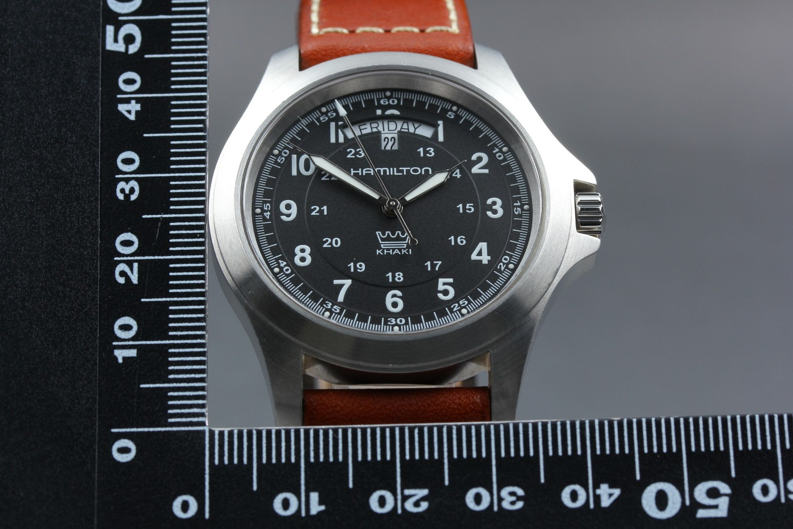 Hamilton Khaki Field King H644510 Black Dial Brown 40mm Men's Quartz Watch