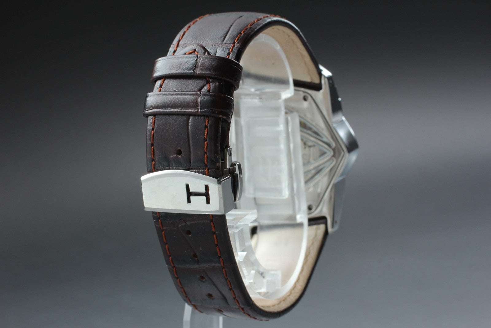 [Near MINT-] HAMILTON Ventura H245150 Automatic 34mm Brown Silver Men's Watch