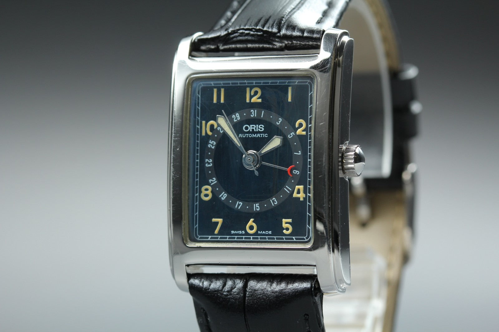 ORIS Rectangular Pointer Date B7460 Automatic Black Women's Watch 26mm JAPAN