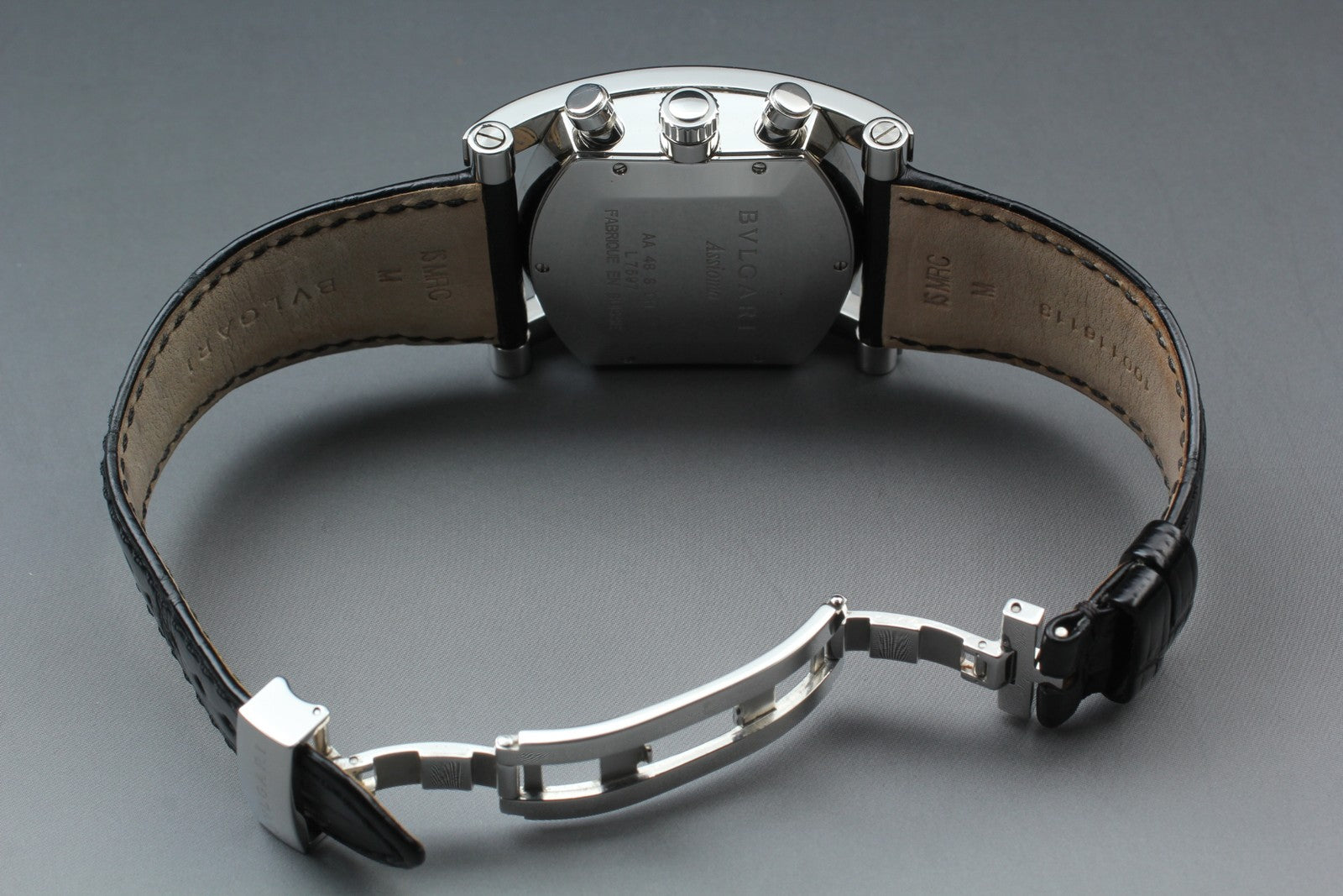 [w/ Box] BVLGARI Assioma AA48SCH Chronograph Black 38mm Automatic Men's Watch