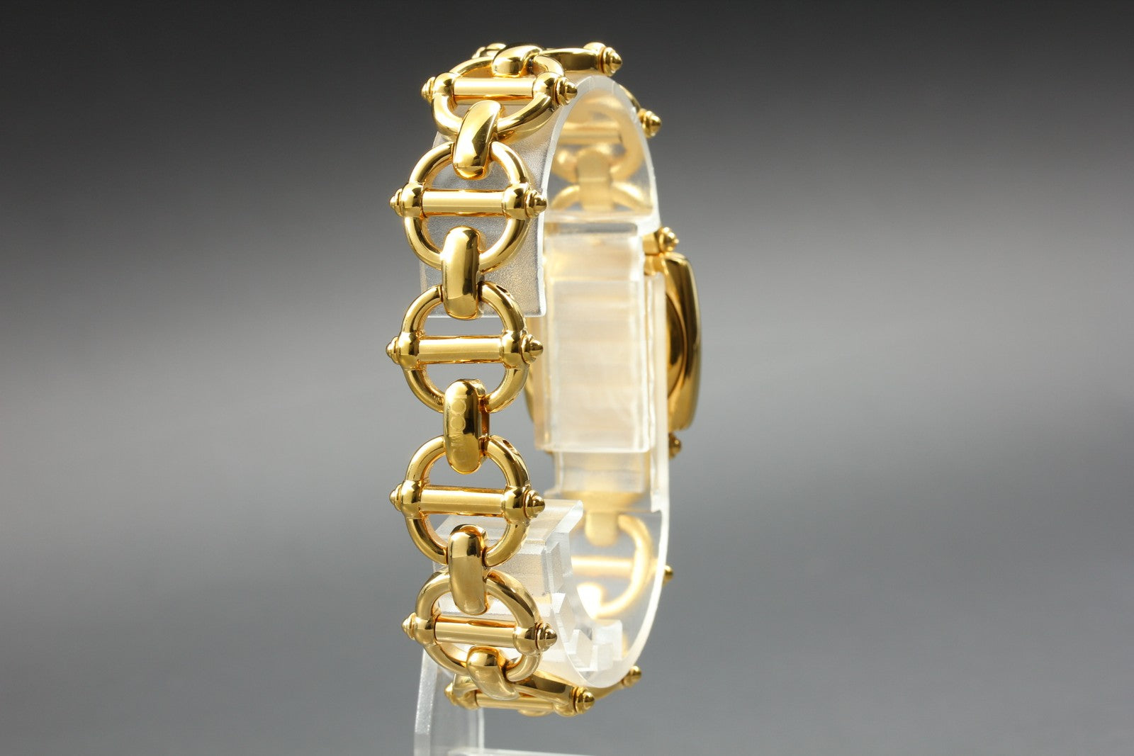 Vintage GUCCI Horsebit 6400L White Dial Gold 20mm Woman's Quartz Watch JAPAN