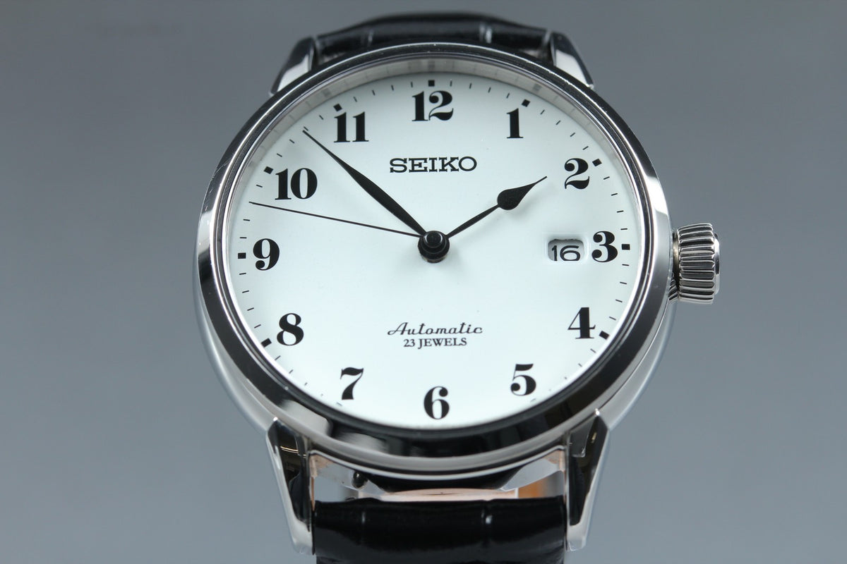 SEIKO Presage 6R15-02Z0 SARX027 AT Enamel Dial White Black 38mm Mens Watch JAPAN