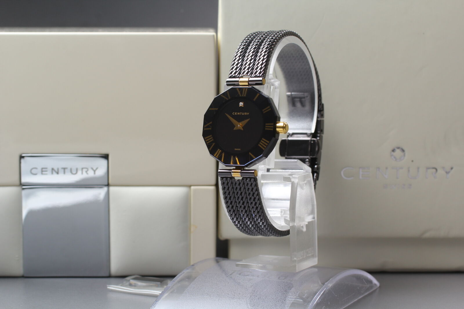 [Near MINT w/ Box] CENTURY 1P DIAMOND TIME GEM Women's Quartz Watch From JAPAN