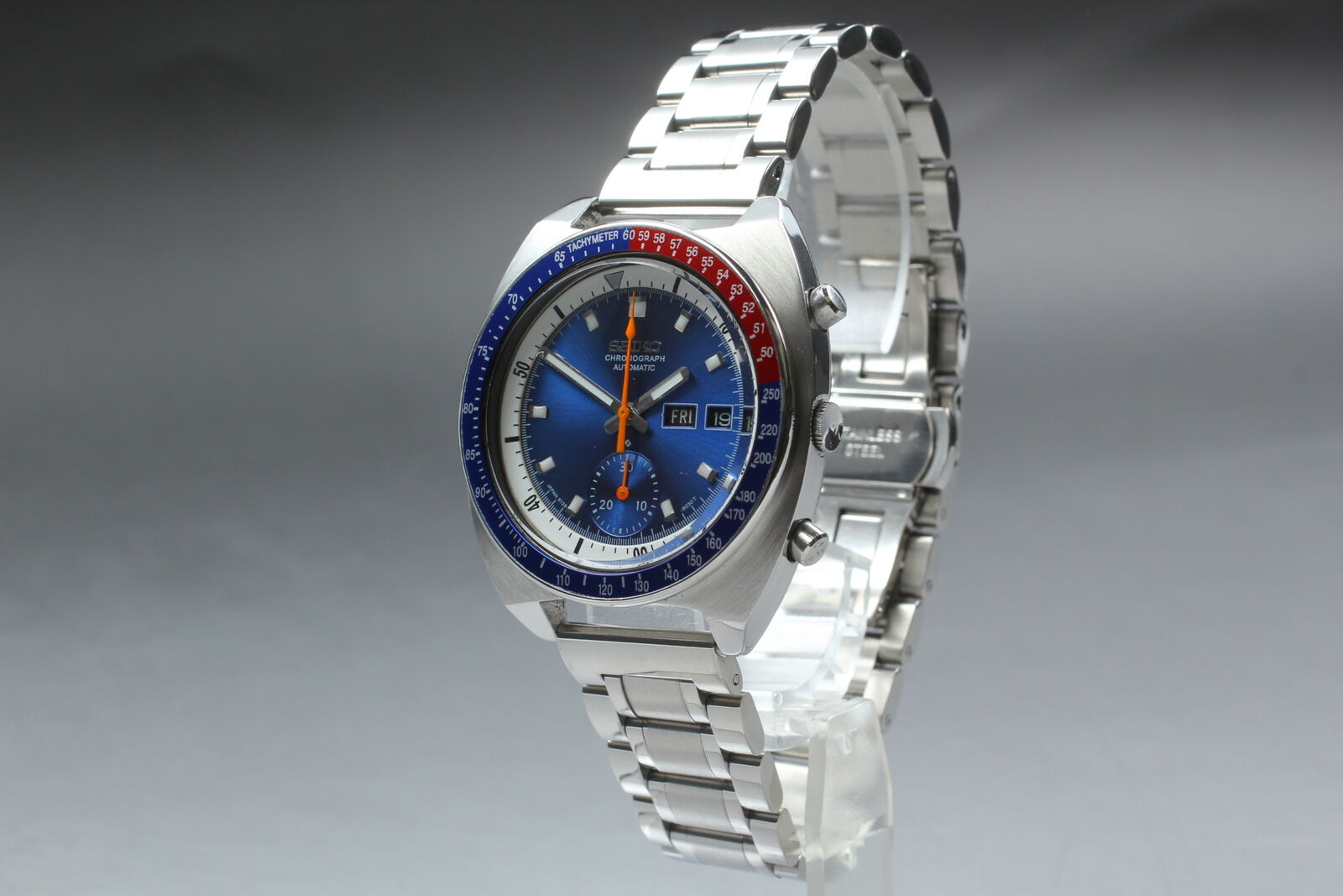 [Exc+5] SEIKO 6139-6002 Chronograph PEPSI Blue Dial Automatic Men's Watch JAPAN