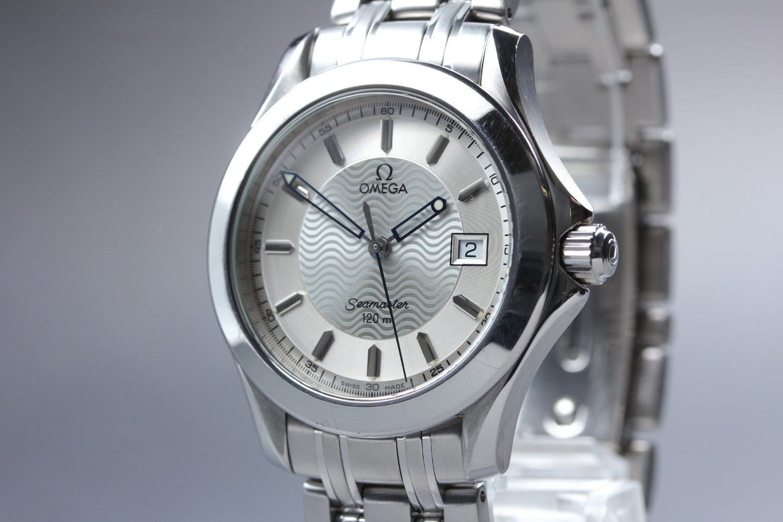 [Exc+5] Omega Seamaster 120M 2511.31 Cal.1538 Silver Date Quartz 36mm Mens Watch