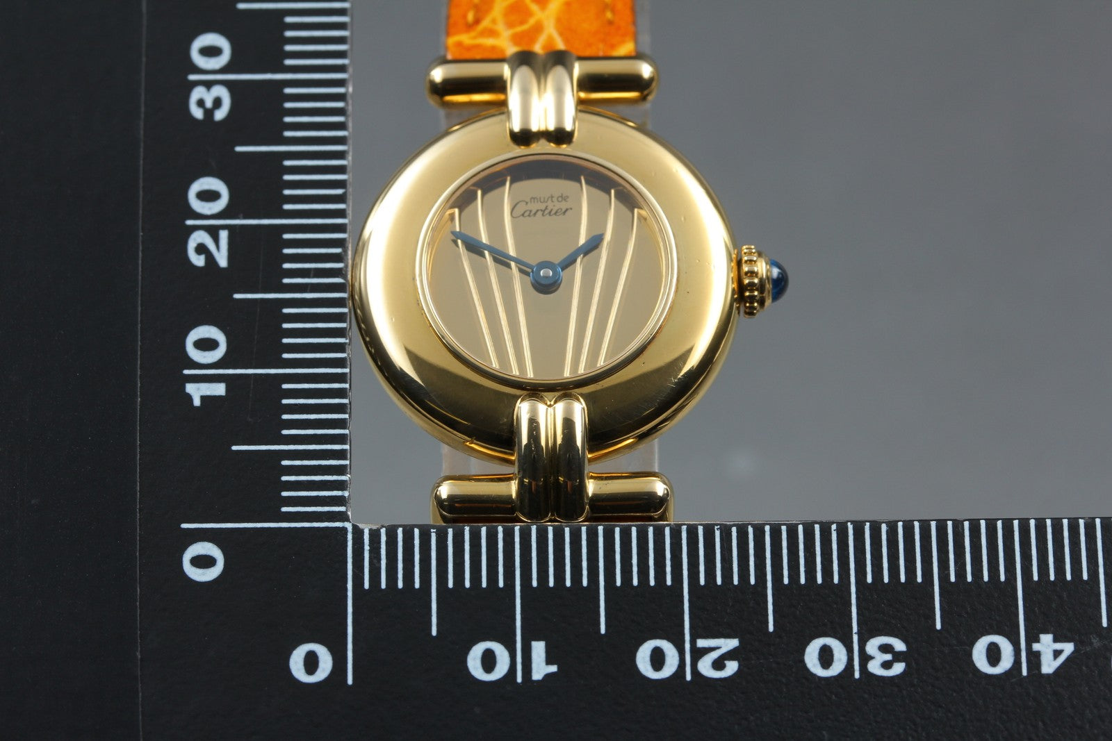 Vintage [Near MINT-] Cartier Must Colisee Vermeil 590002 Gold Women's Qz Watch