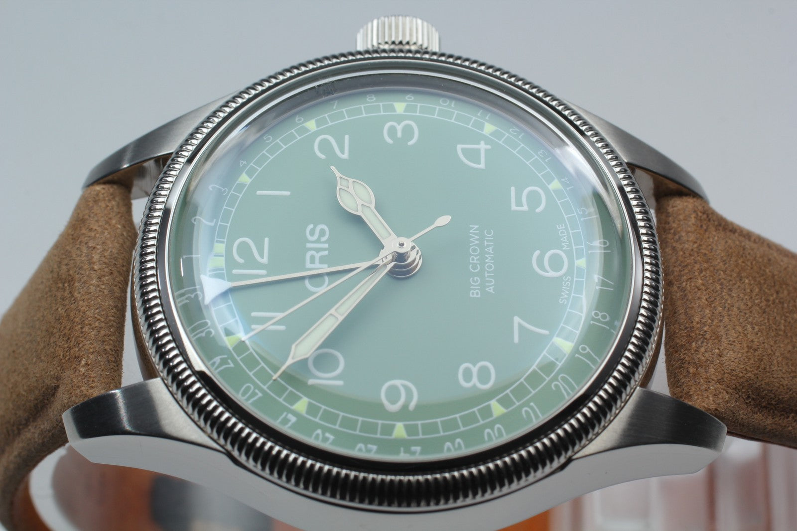 [Near MINT- Box] ORIS Big Crown Pointer Date 7749 Green 35mm AT Unisex Watch