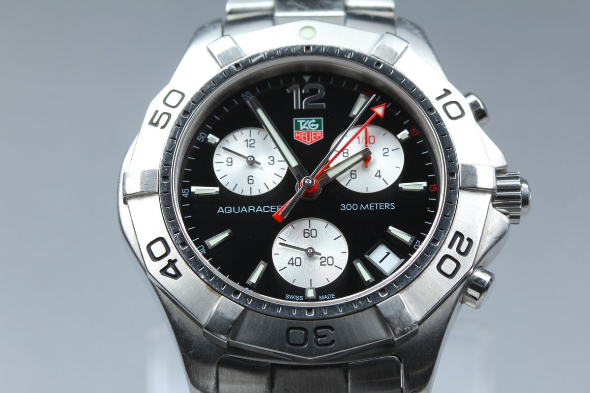 TAG Heuer Aquaracer CAF1110 Chronograph Black Quartz Men's Watch 42mm Box