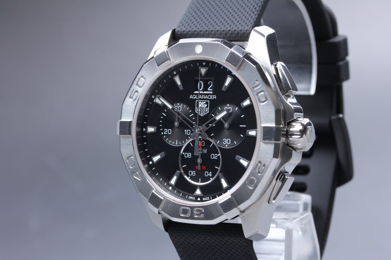 [N MINT]Box TAG HEUER Aquaracer CAY1110-0 Black Quartz Men’s Watch 44mm JAPAN
