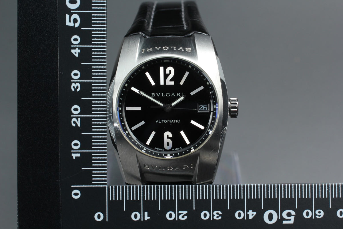 BVLGARI Ergon EG35S Automatic Black Dial Date Men's Watch 35mm JAPAN Box