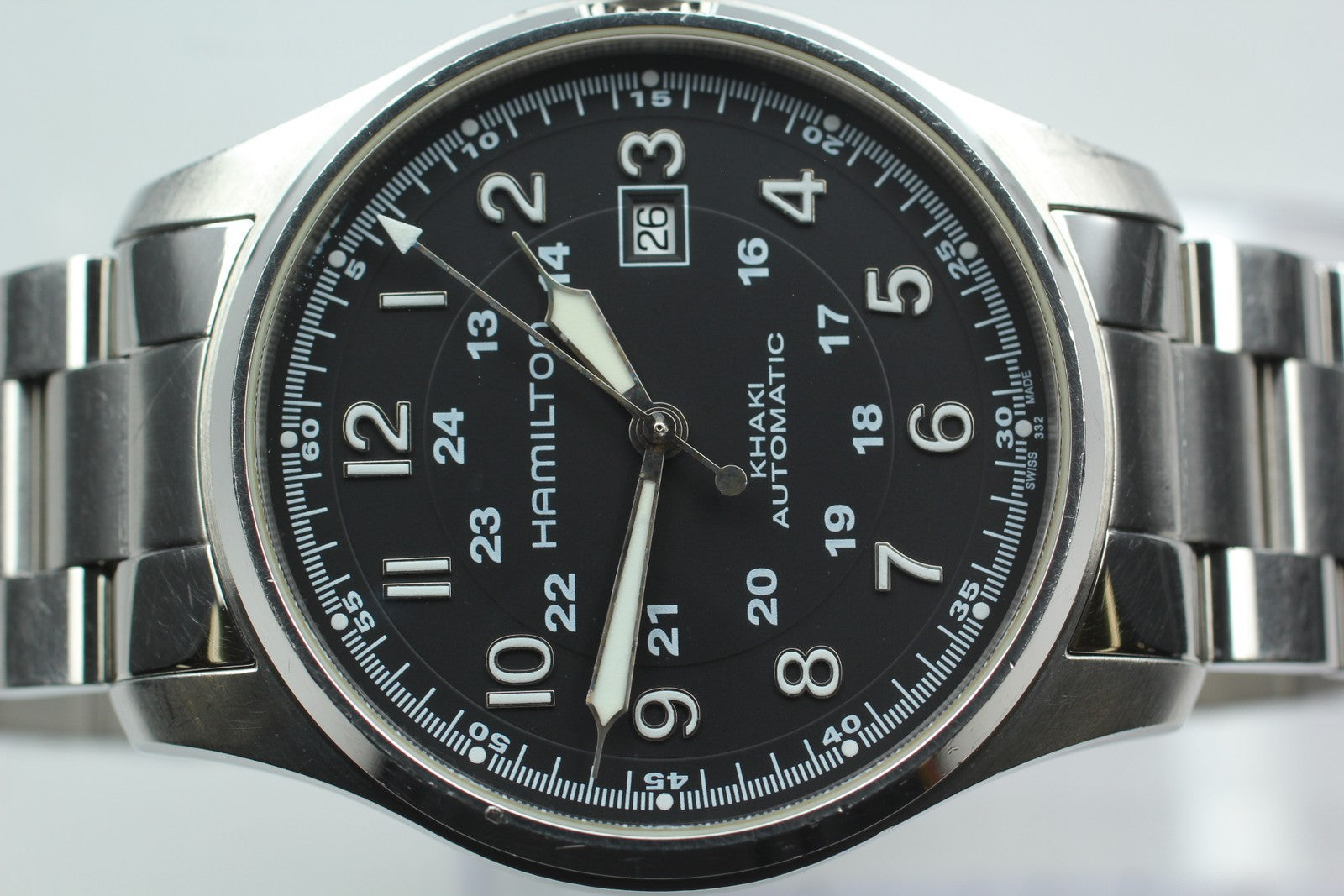 [Exc+5 Box] Hamilton Khaki Field H706250 Black Date Automatic 44mm Men's Watch