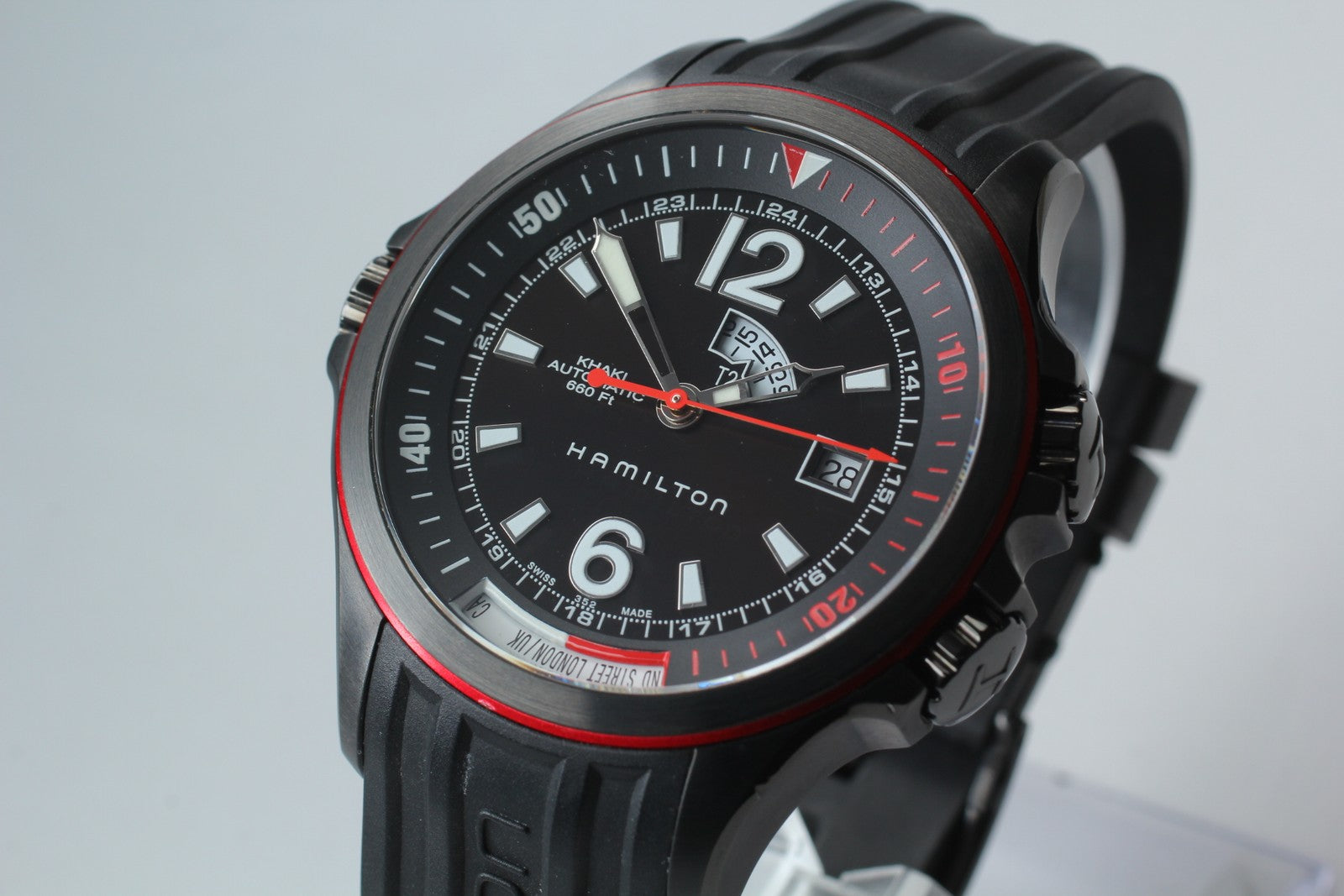 Hamilton Khaki Navy H775850 GMT Diver Automatic Black Men's Watch 43mm *N MINT