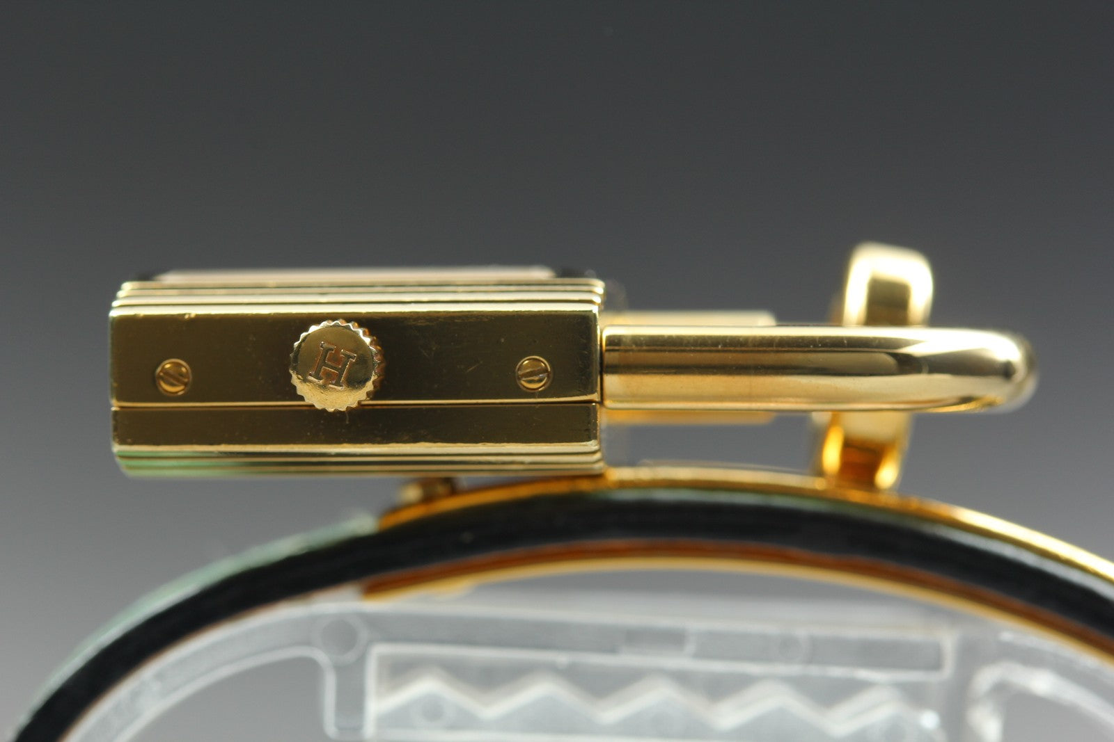 Vintage [Exc+5 Box] HERMES Kelly Watch Gold Green Woman's Quartz Watch JAPAN