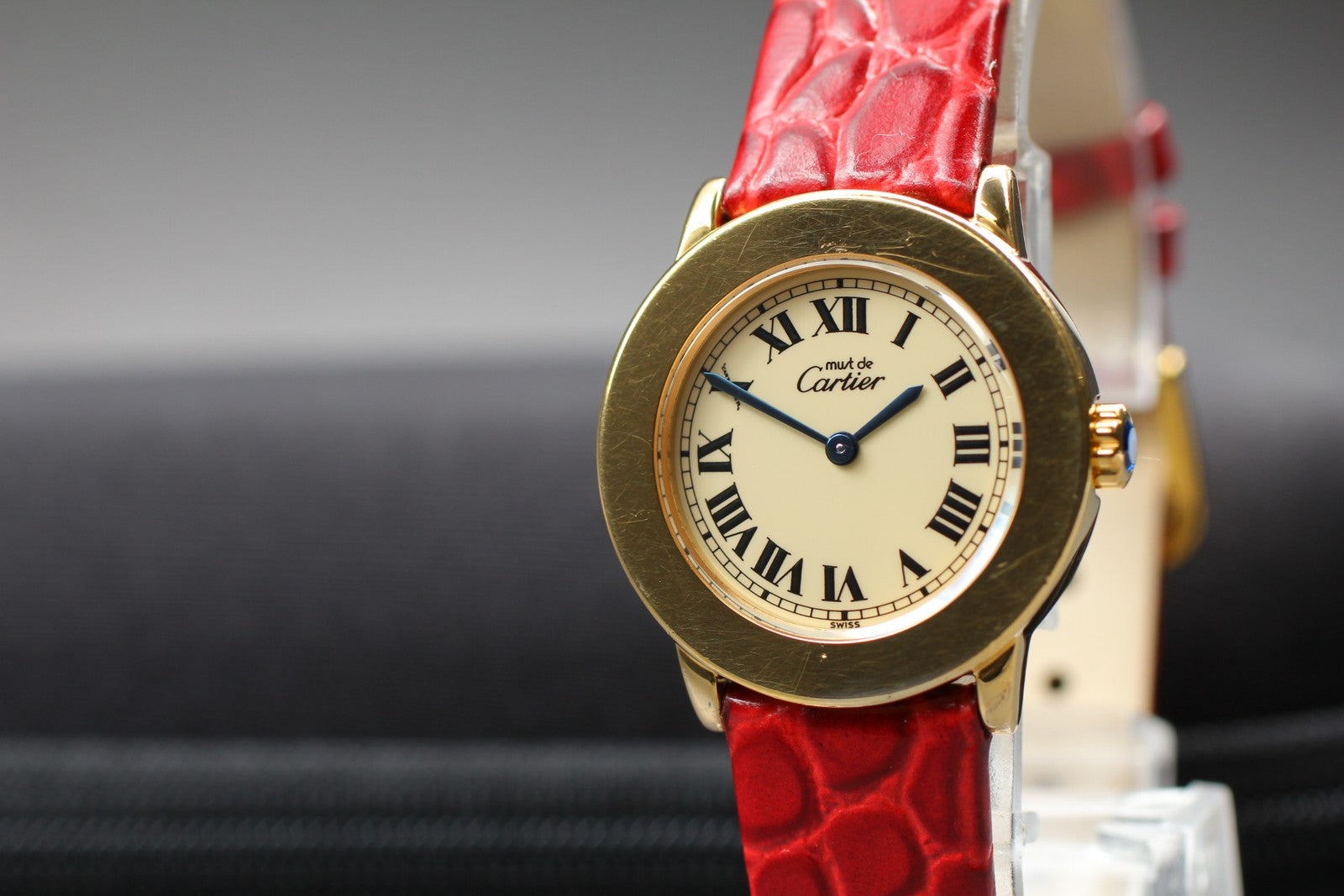 Vintage [Exc+5] Cartier Must Ronde de Cartier 1801 Red 22mm Women's Quartz Watch