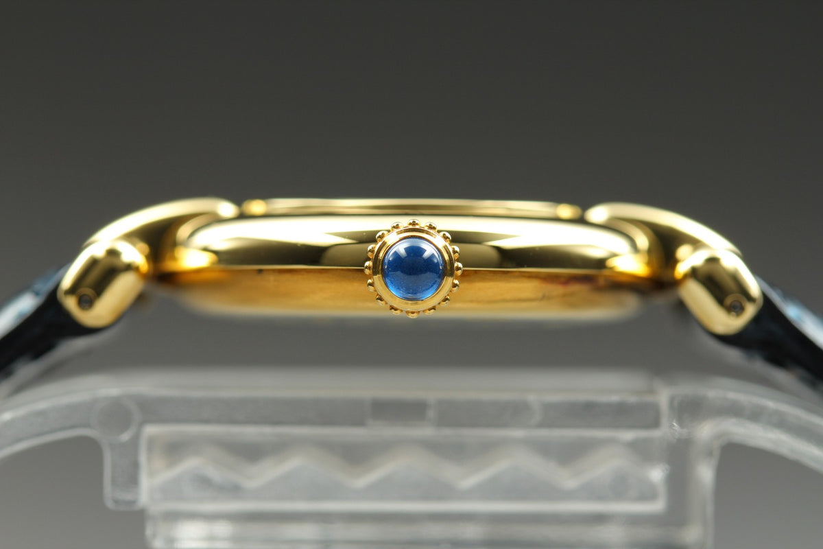 Cartier Must Colisee Vermeil 590002 Blue Gold Women's Quartz Watch Vintage [Box]
