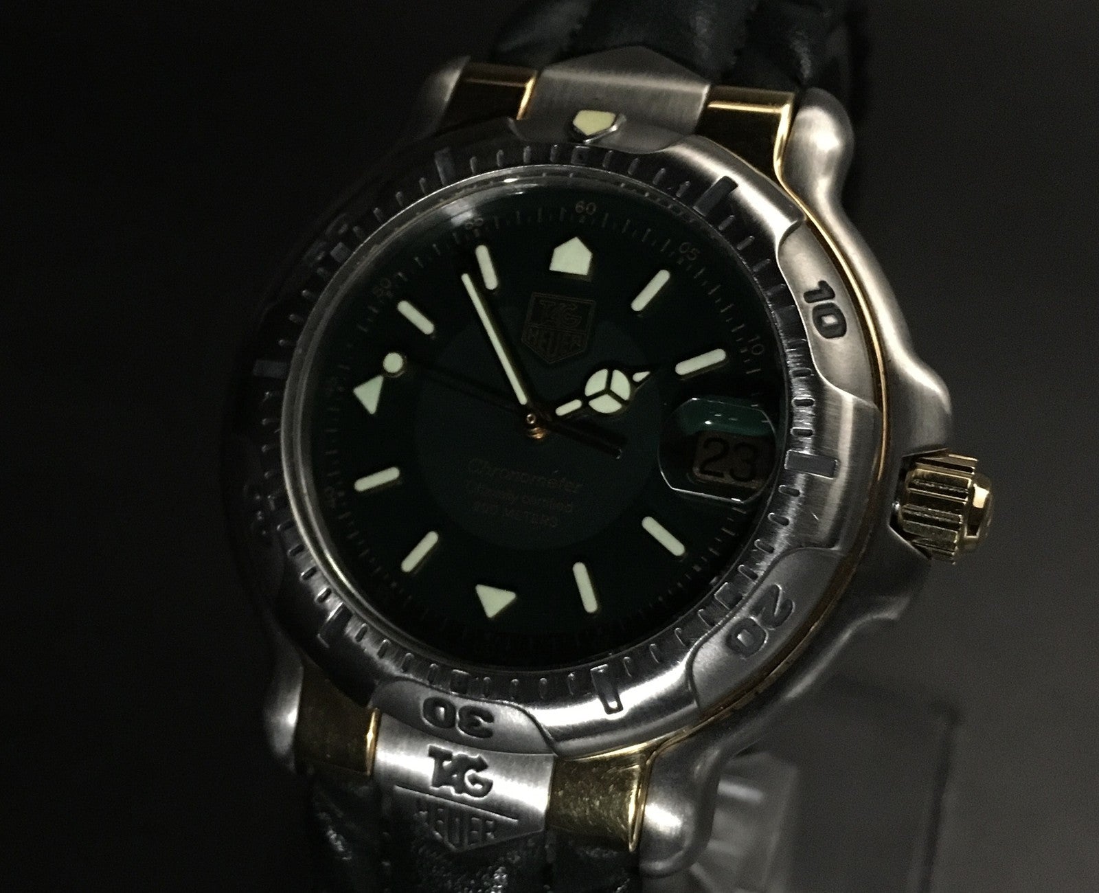 Exc+5*Box TAG HEUER 6000 WH5153-K0 Green Dial Automatic Men's Watch 37mm JAPAN