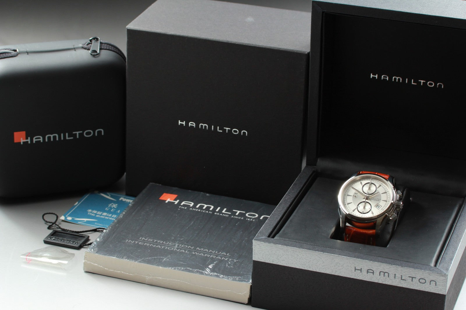 Near MINT Box Hamilton Jazzmaster Auto Chronograph H326160 Automatic Men’s Watch