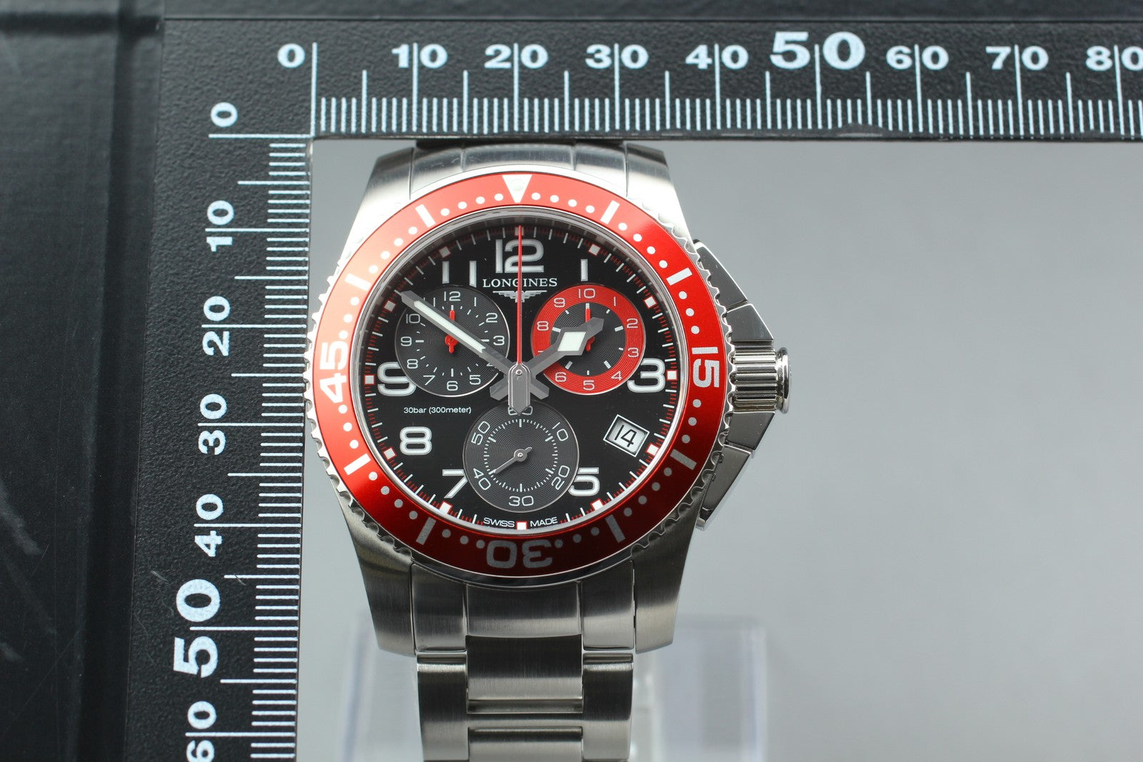 LONGINES Admiral L3.690.4 Chronograph Black Dial Quartz Men's Watch 40mm JP Box