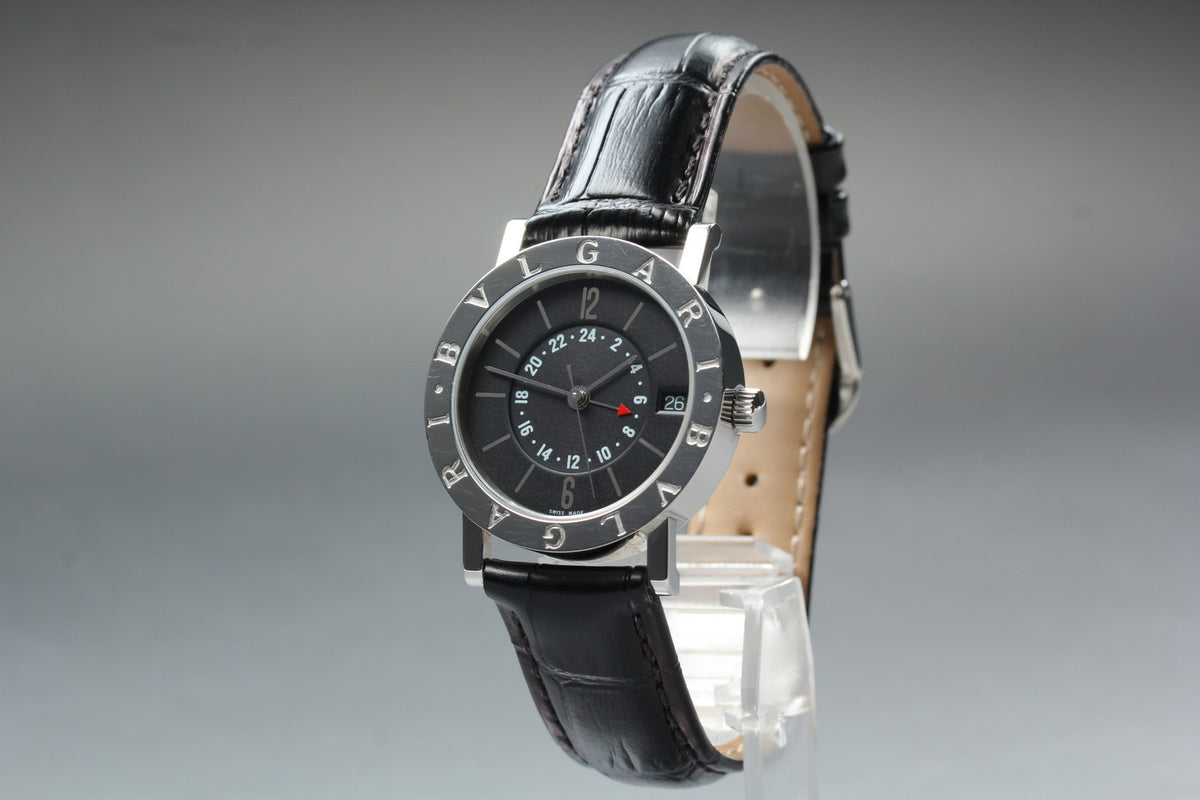 BVLGARI BVLGARIBVLGARI BB33SL GMT Black Automatic Men's Watch 33mm JAPAN Box