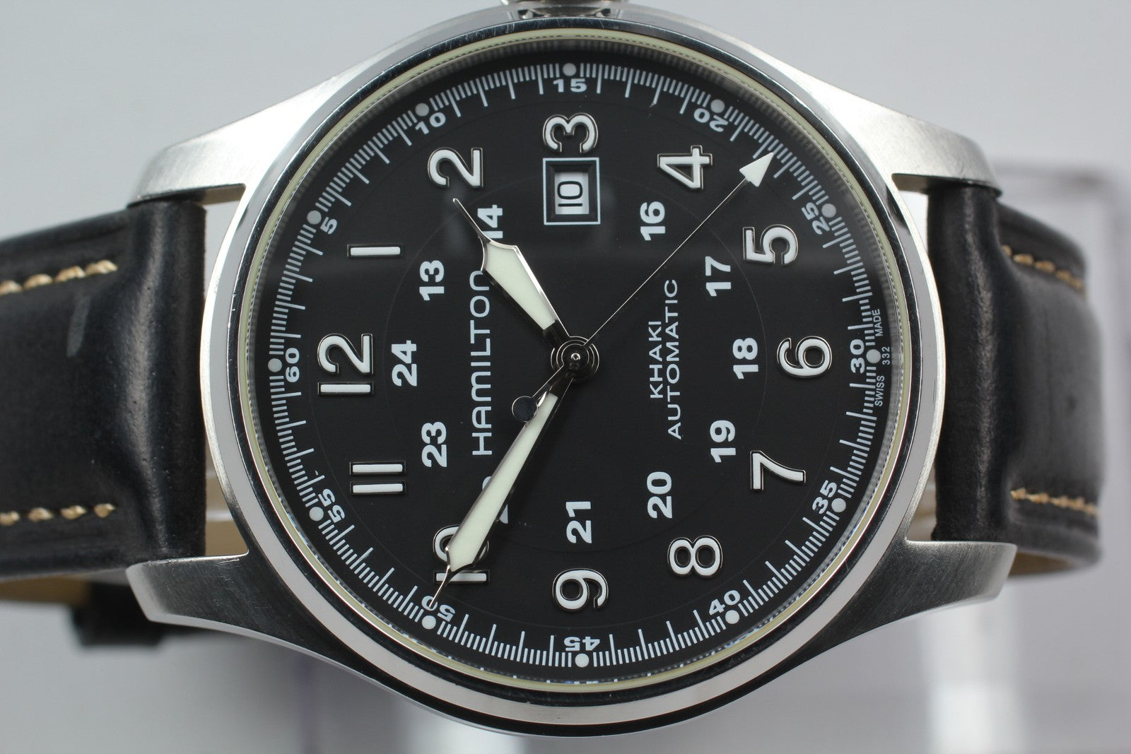 Exc+5* Hamilton KHAKI Field H706250 Black Dial Automatic Men's Watch 44mm JAPAN