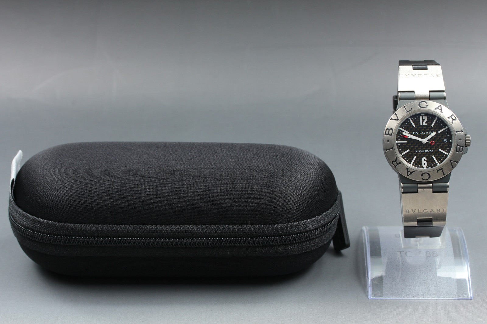 Vintage BVLGARI Diagono TI38TA Automatic Black Date Men's Watch 38mm From JAPAN