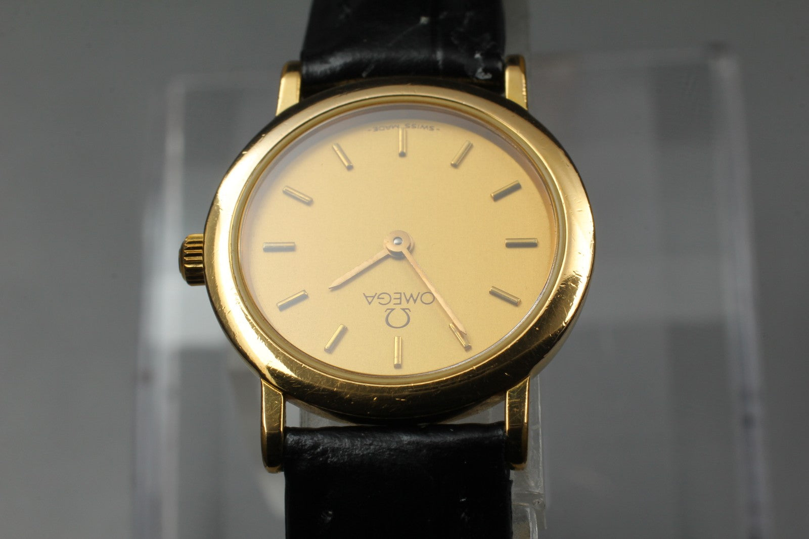 Vintage[Exc+5] OMEGA De Ville Cal.1459 595.0097.2 22mm Gold Quartz Women's Watch