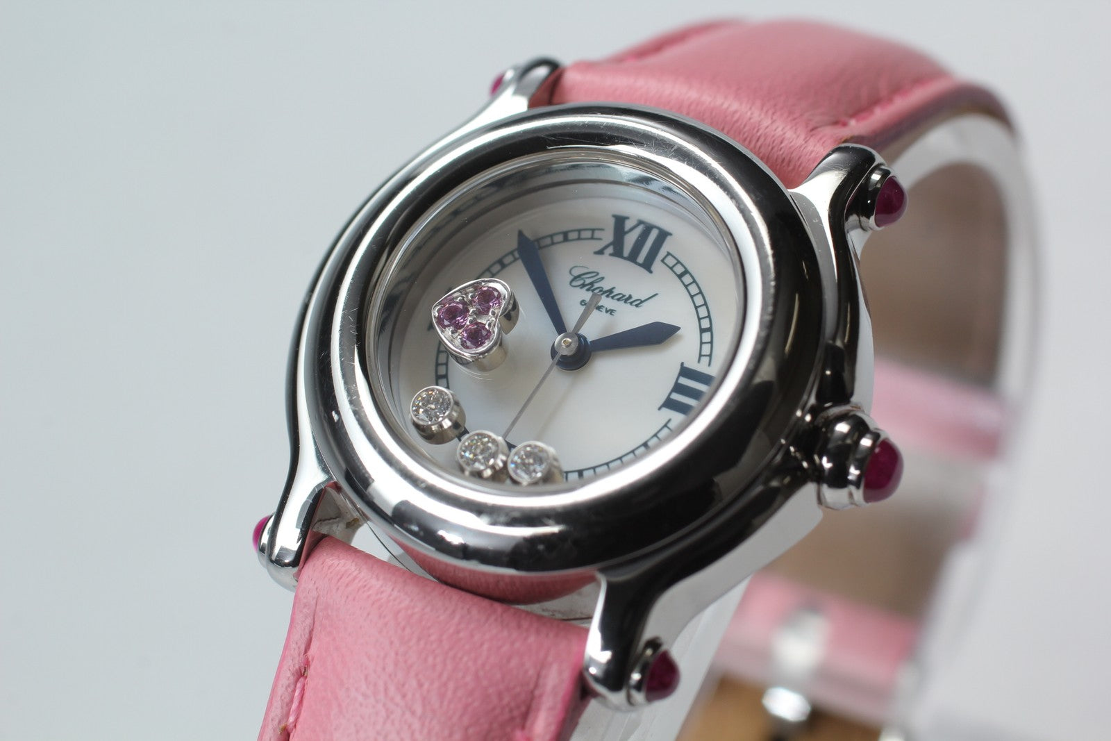 [Exc+5 Box] Chopard Happy Sports 27/8245-42 Heart Diamond Pink Qz Women’s Watch