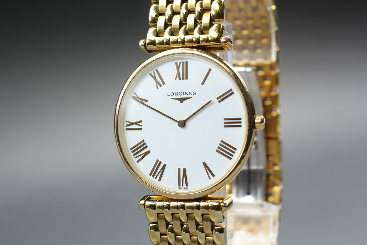 Vintage LONGINES La Grand Classique L4.635.2 Quartz White Men’s Watch 33mm JAPAN