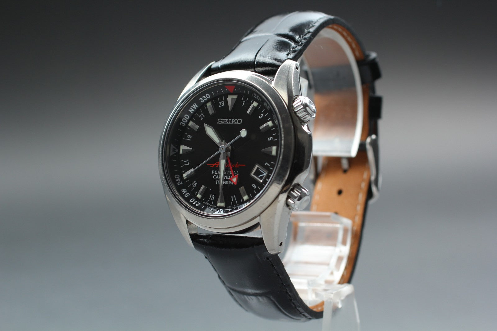 [Exc+5] SEIKO Alpinist 8F56-00D0 SBCJ019 Perpetual calendar Titanium Men's Watch