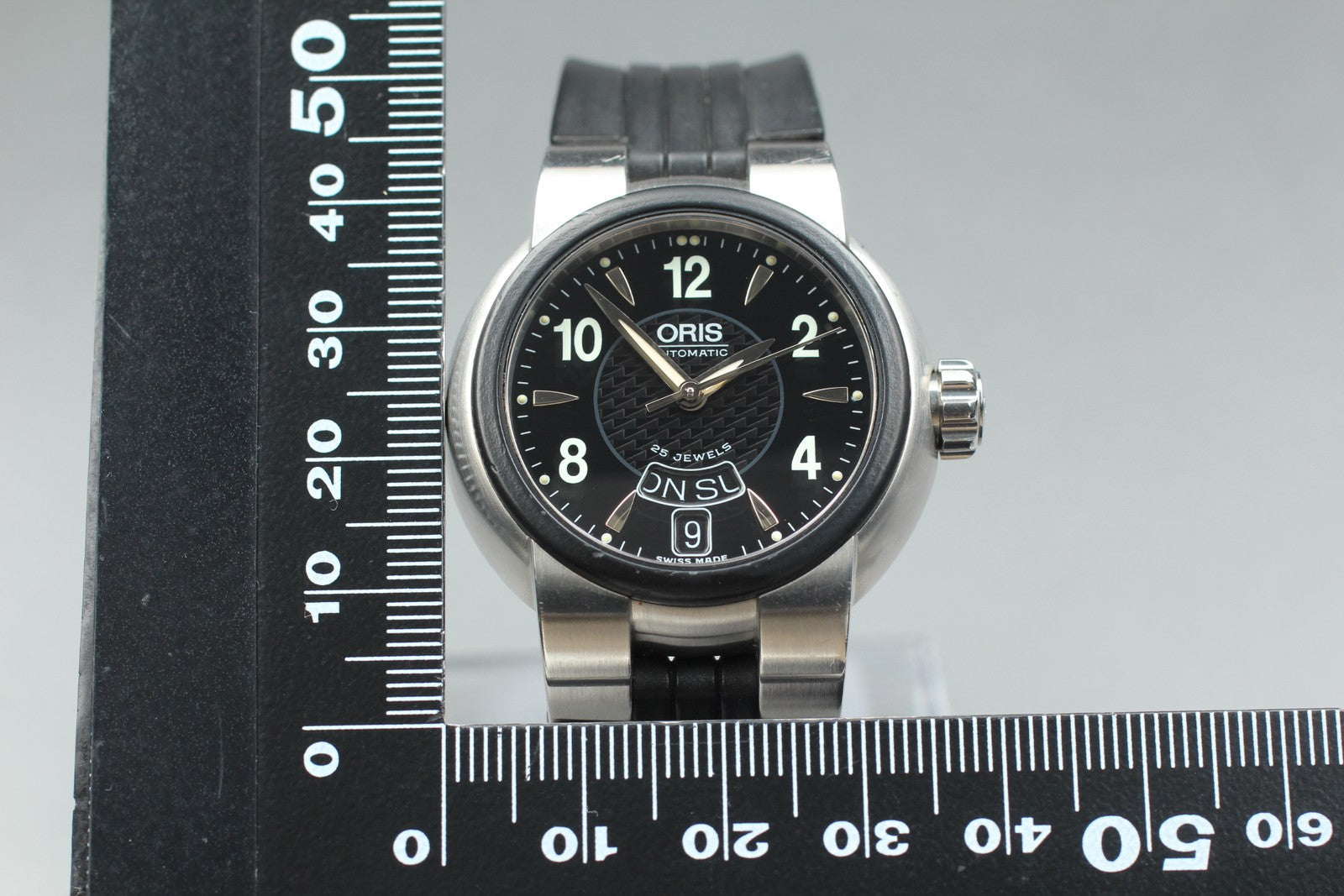 ORIS TT1 7523-44 Black Dial Automatic Day/Date Boy's Watch 37mm JAPAN Box