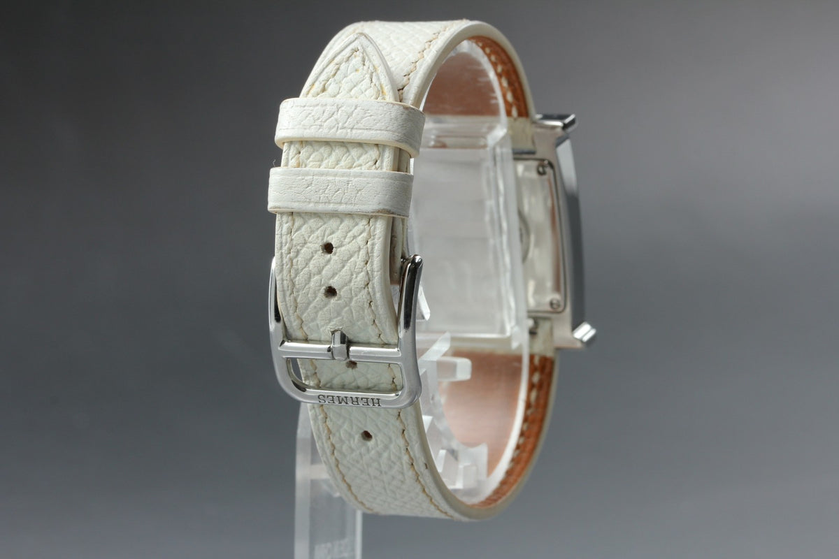 HERMES H Watch HH1.210 Silver Pink Dial 21mm Woman's Watch Quartz JAPAN