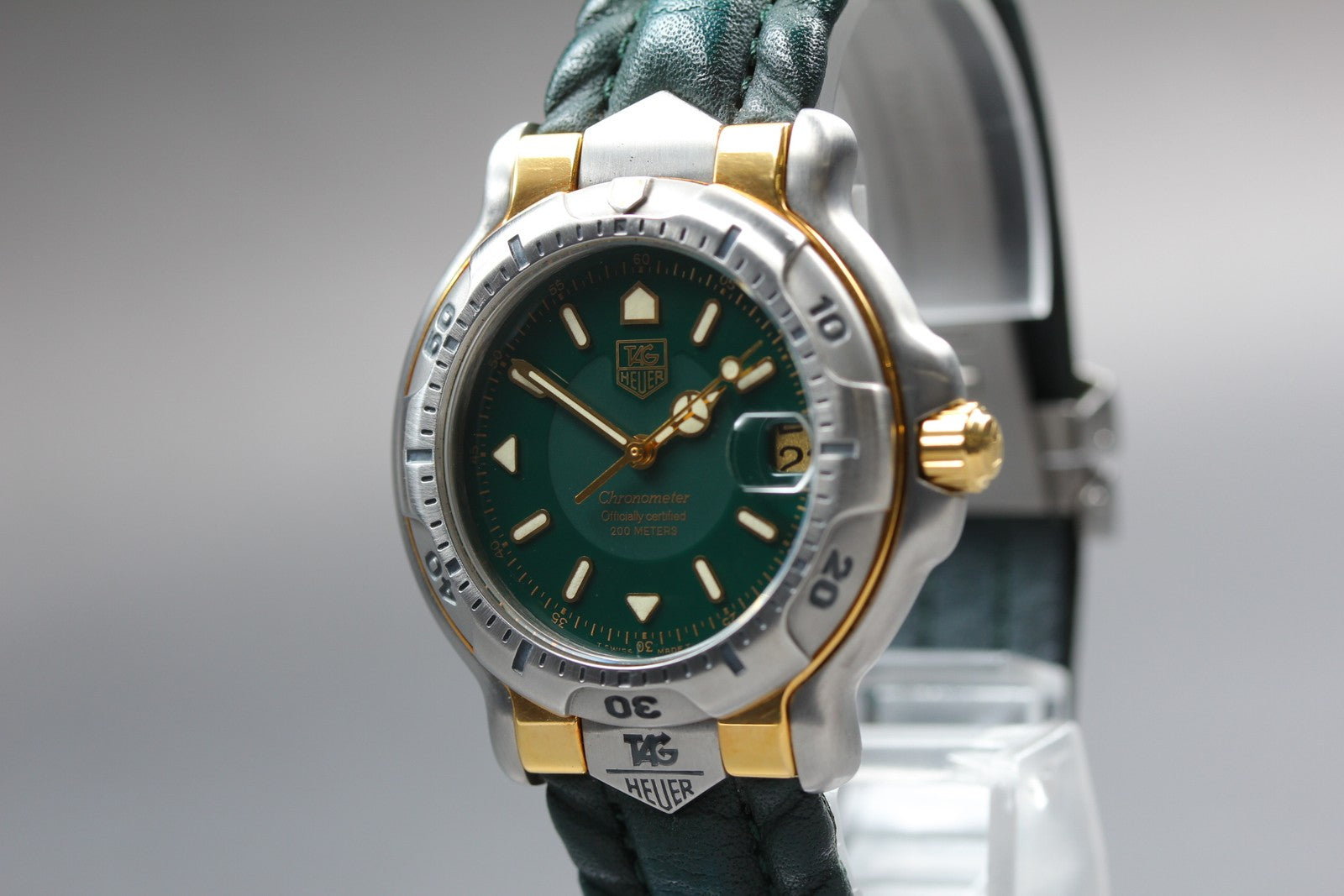 Exc+5*Box TAG HEUER 6000 WH5153-K0 Green Dial Automatic Men's Watch 37mm JAPAN