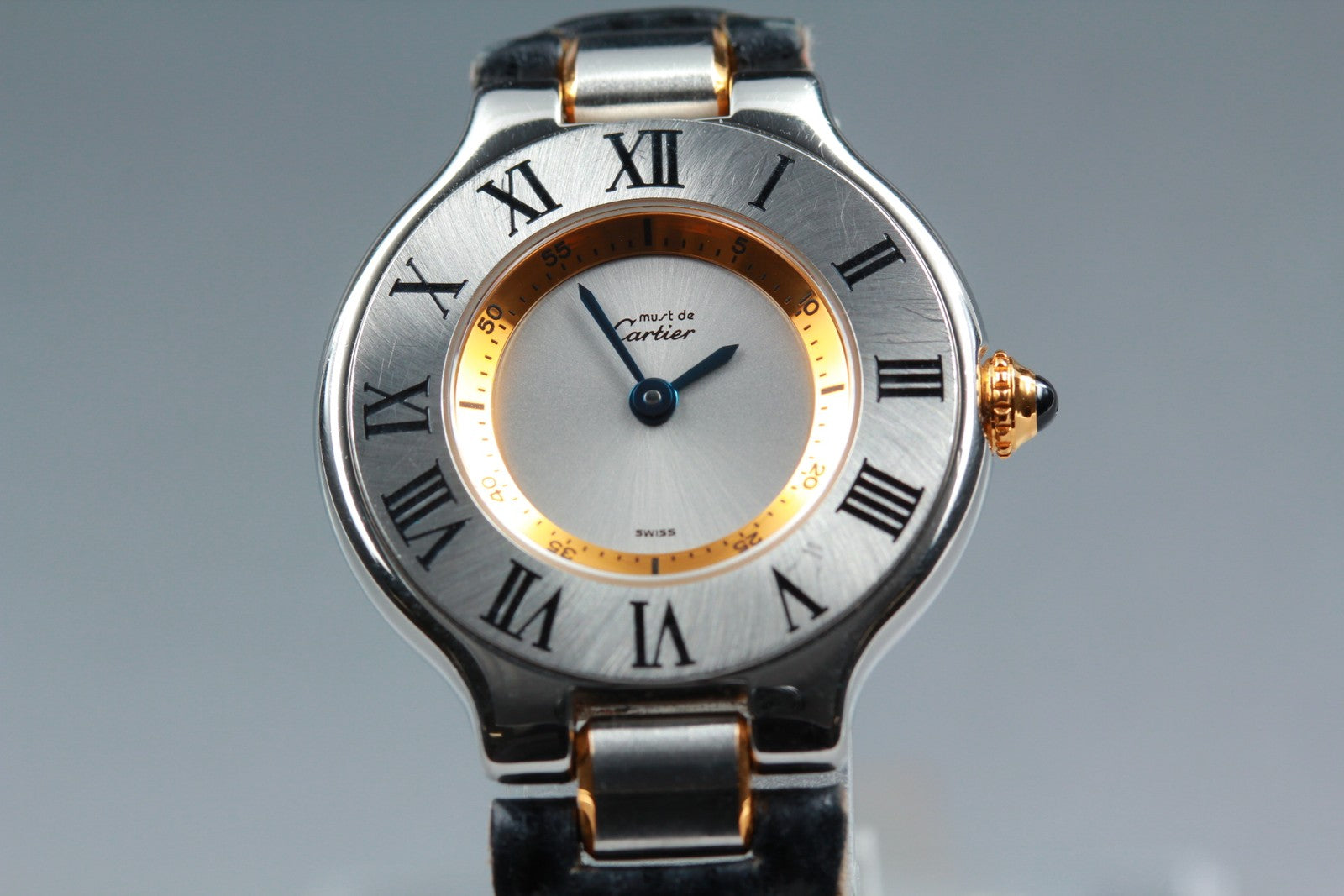 New Batt[Exc+5] Cartier Must De 21 1340 Silver Quartz Women's Watch 27mm JAPAN